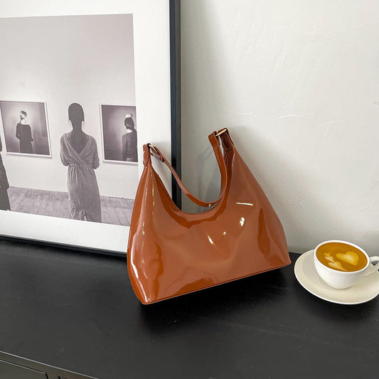 ✨Borsa tote sottobraccio in vernice, mostra temperamento✨（🔥Due sono più economici🔥）