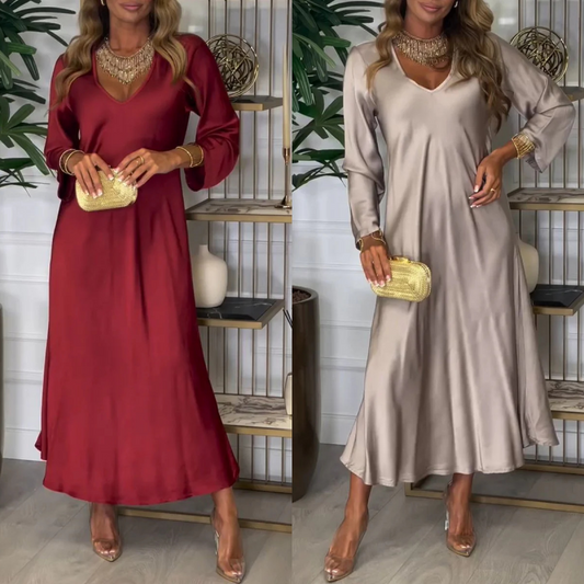 📦Consegna gratuita📦Maxi abito lucido elegante da donna