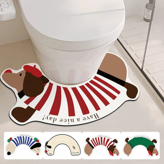 📦Consegna gratuita📦🎅Vendite natalizie 🎄 Tappeto da toilette a forma di U con assorbenza antiscivolo